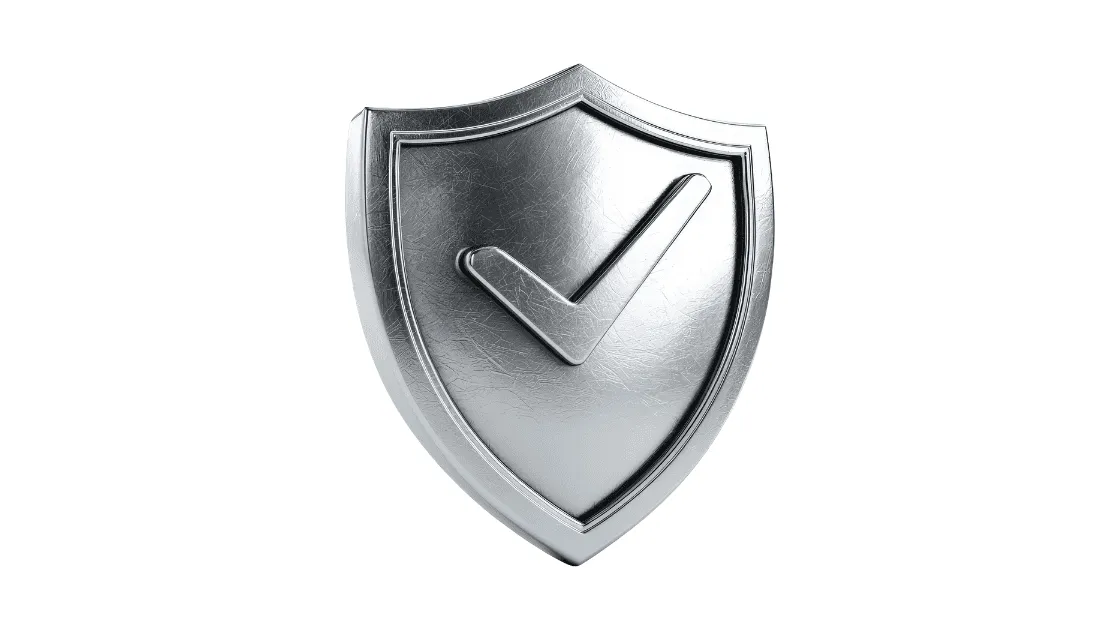 Shield with check mark representing security candidate screening